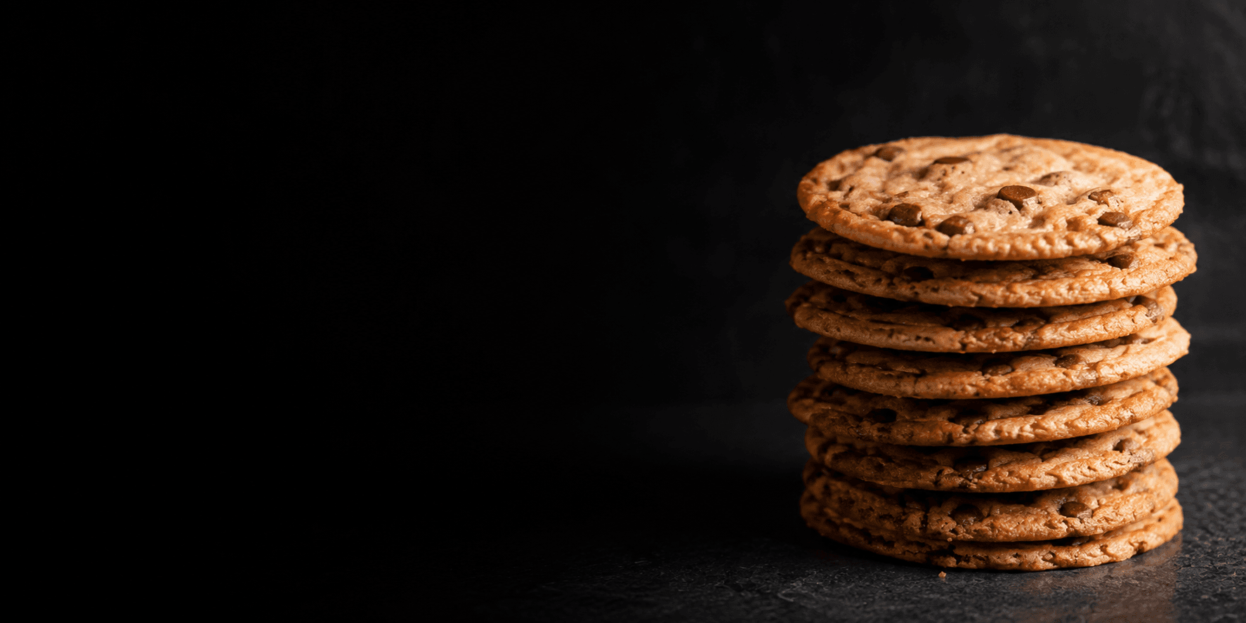 A stack of Otterbein's chocolate chip cookies